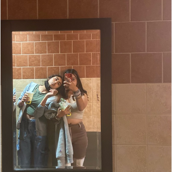 hollister brown patchwork pants - Picture 2 of 2